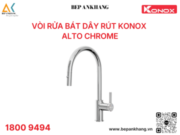 Vòi rửa bát Konox dây rút Alto Chrome